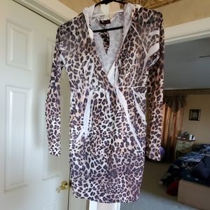 Animal print tunic with hood